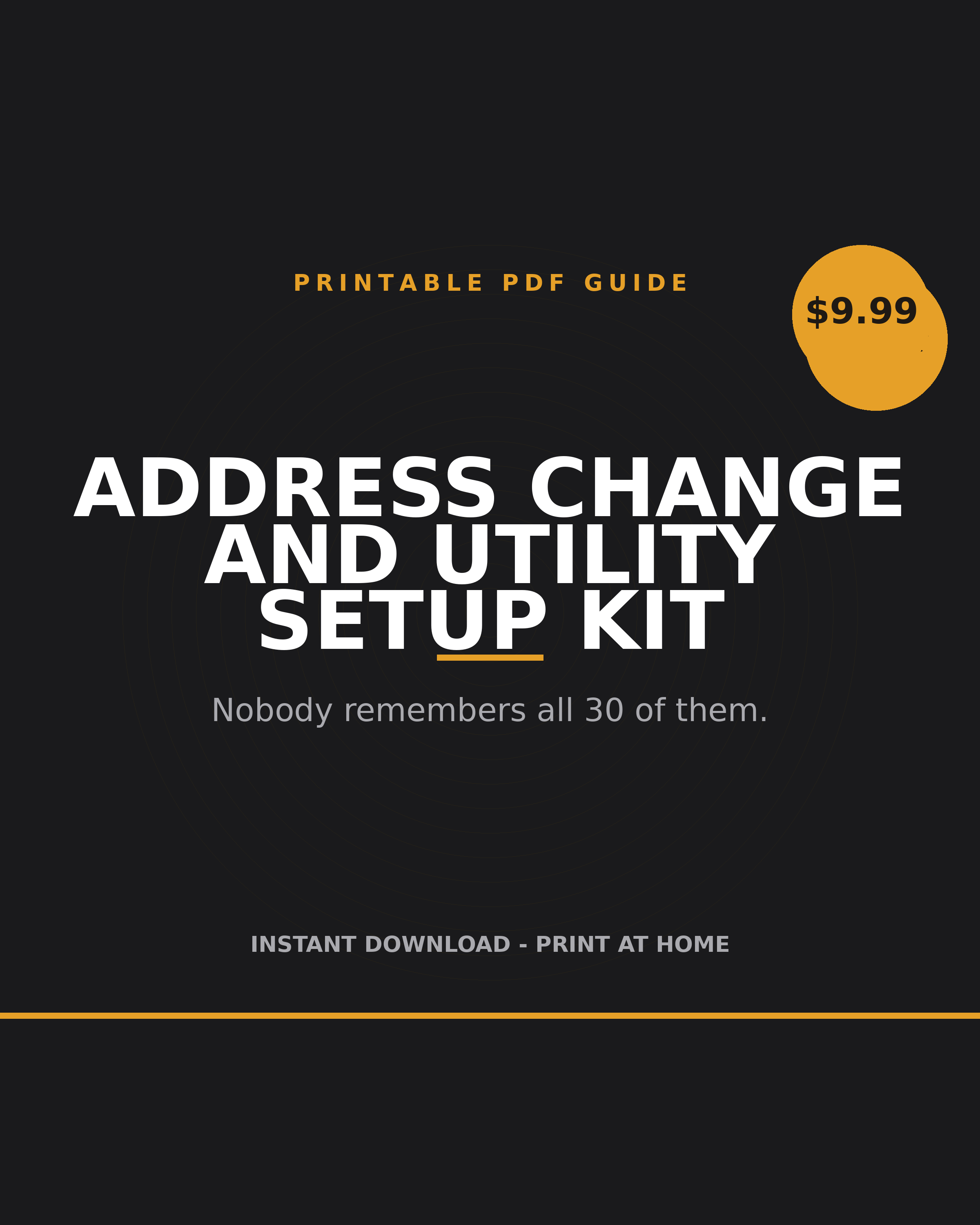 Address Change and Utility Setup Kit printable PDF: moving address checklist