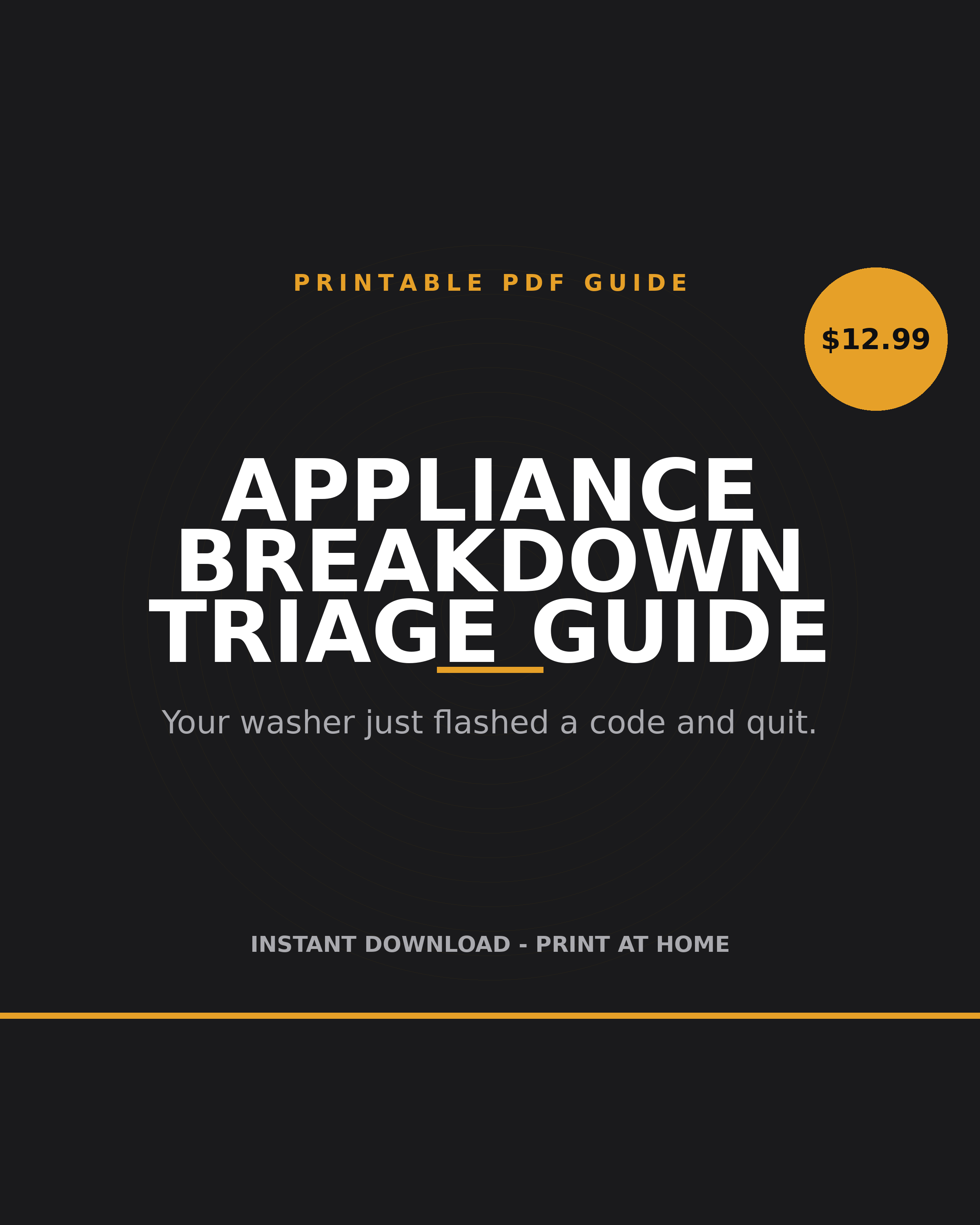 Appliance Breakdown Triage Guide printable PDF: washer and appliance error codes