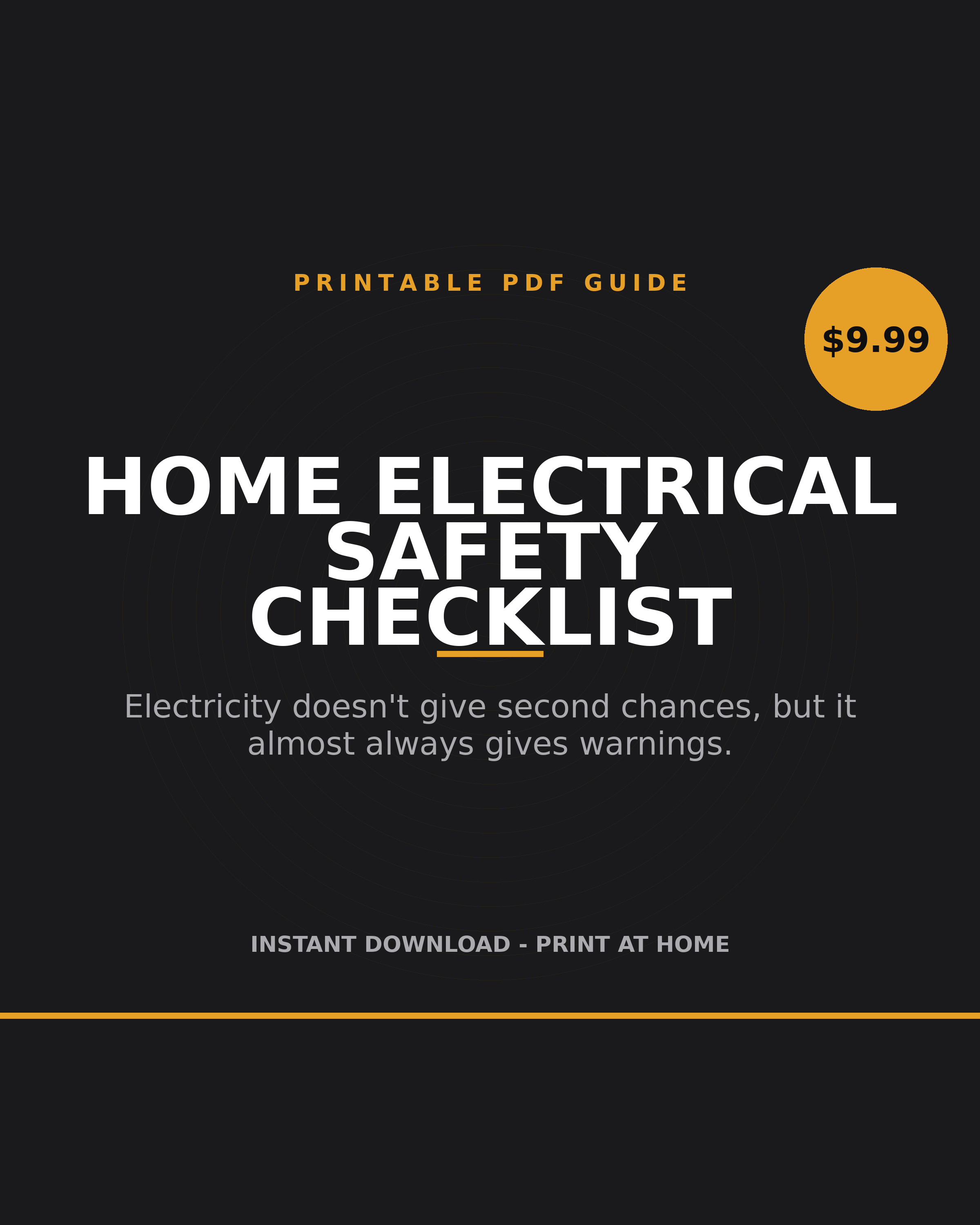 Home Electrical Safety Checklist printable PDF: electrical hazard inspection