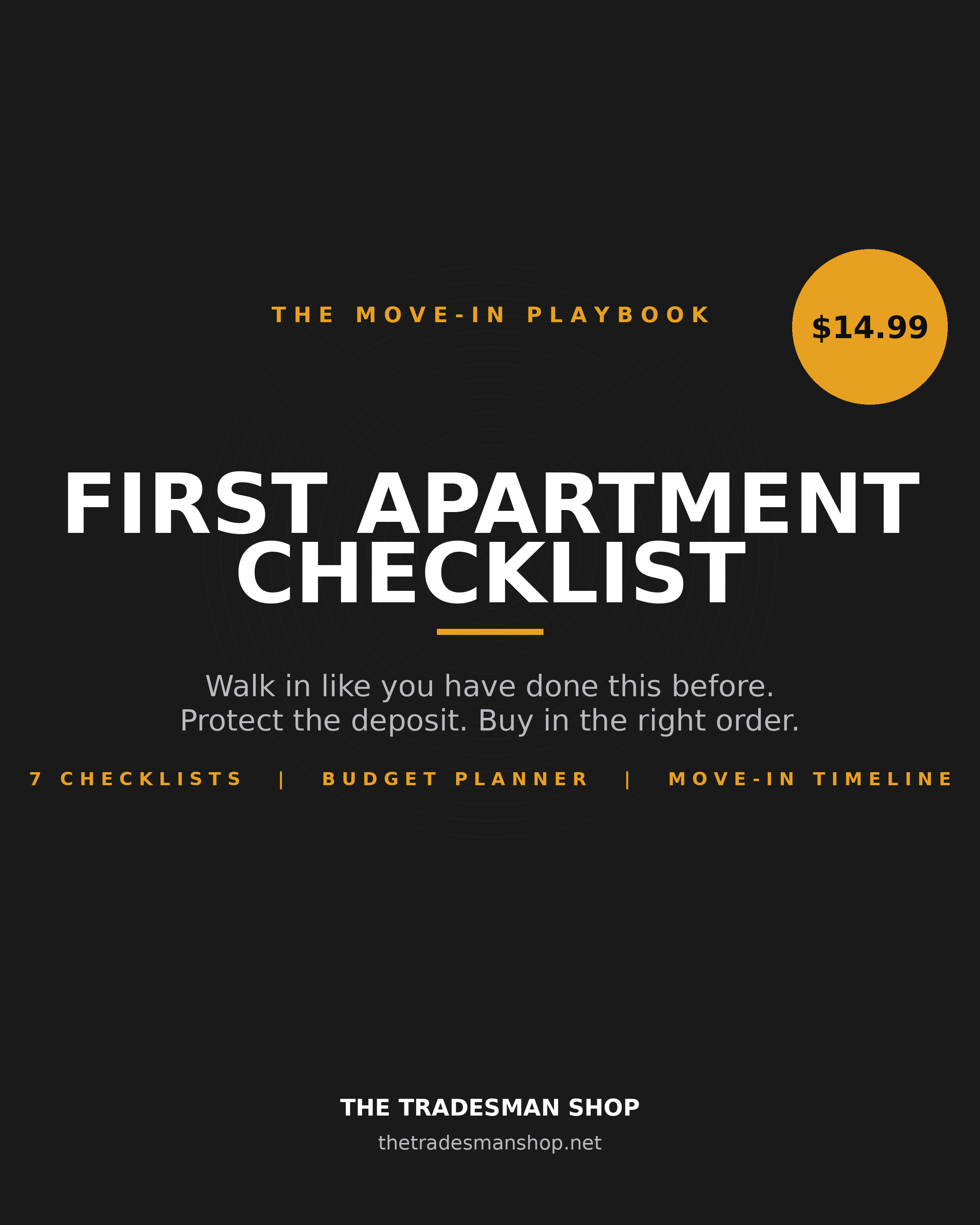 First Apartment Essentials Checklist printable PDF: first apartment needs list