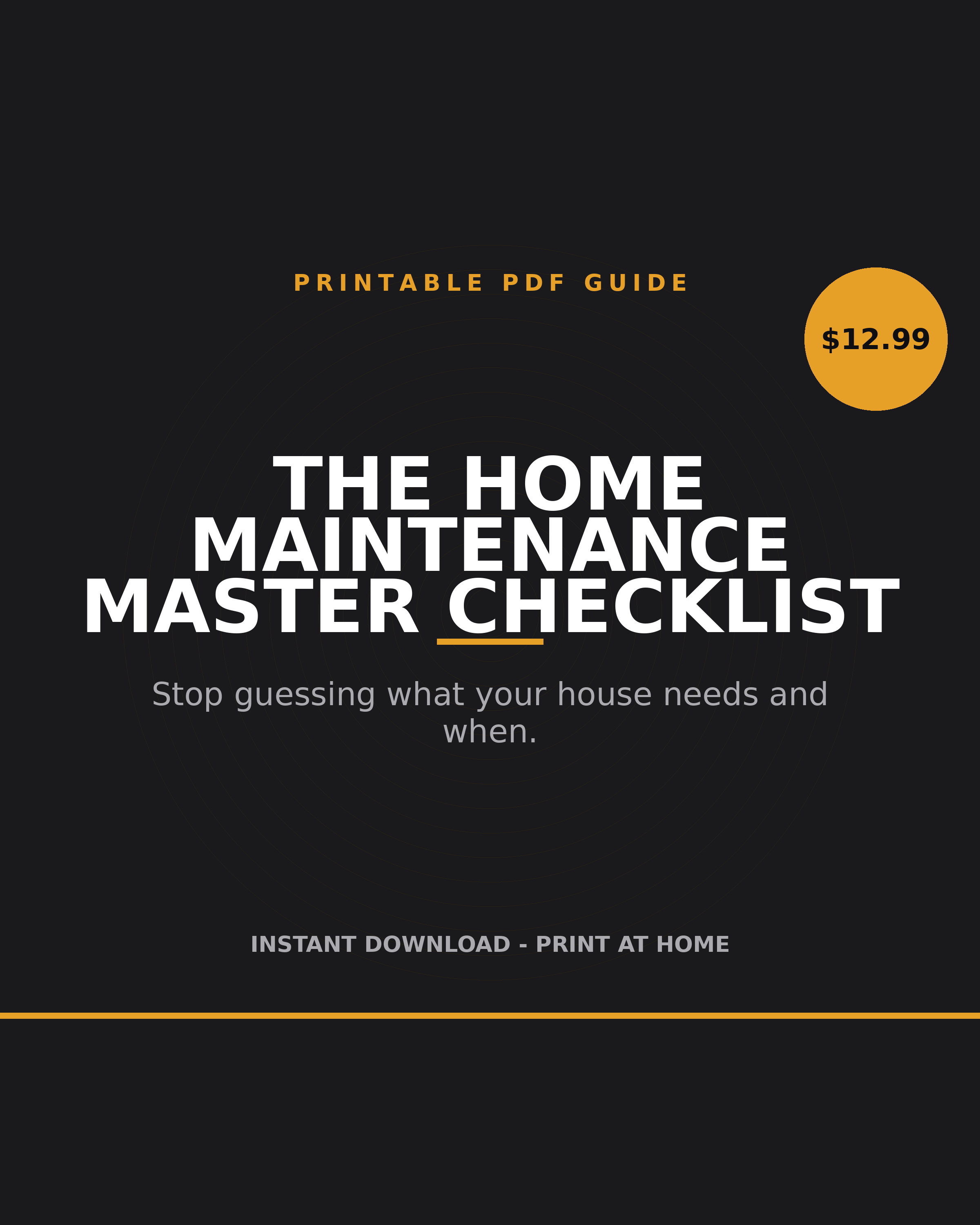 Home Maintenance Master Checklist printable PDF: year-round home upkeep schedule