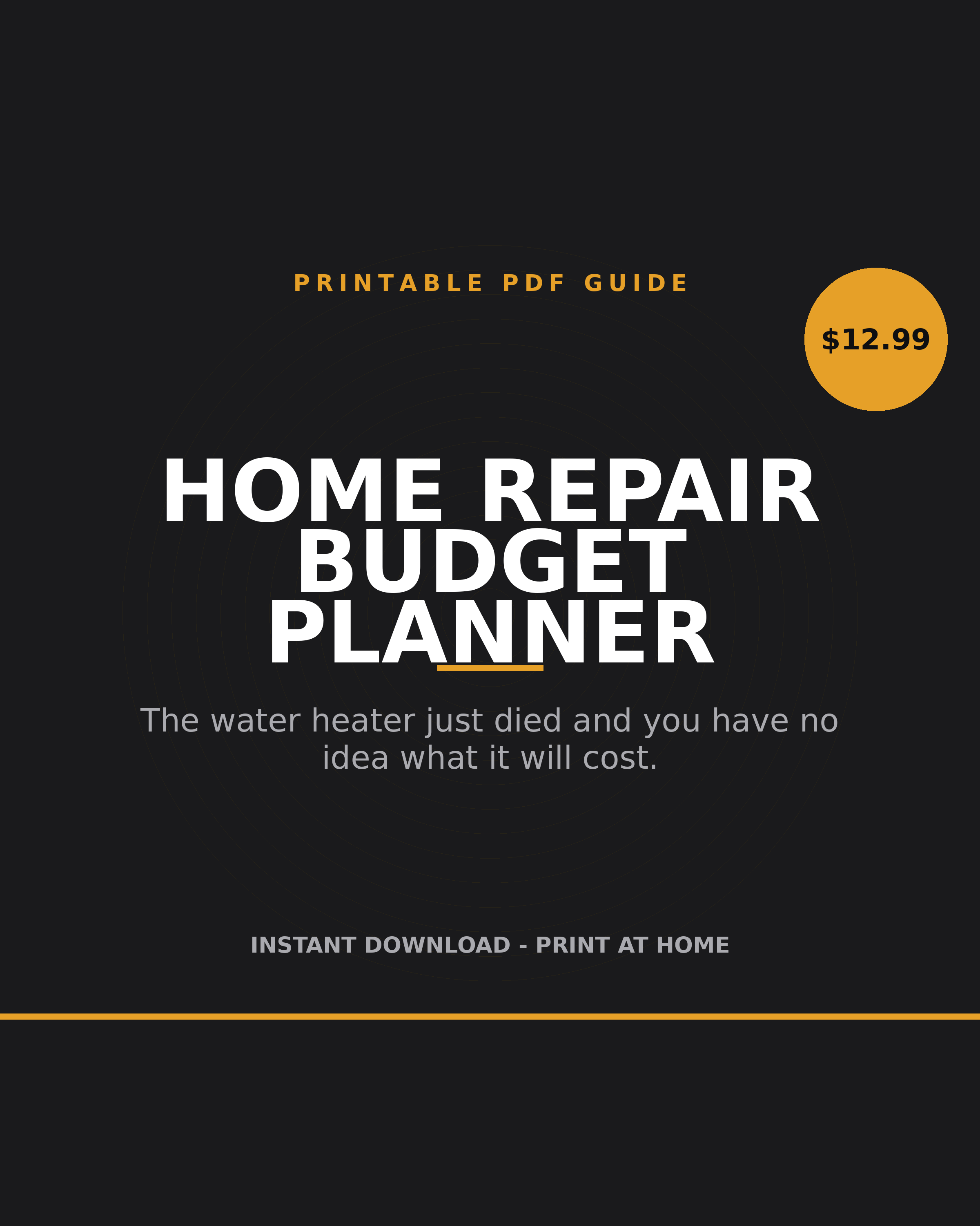 Home Repair Budget Planner printable PDF: home repair cost planner
