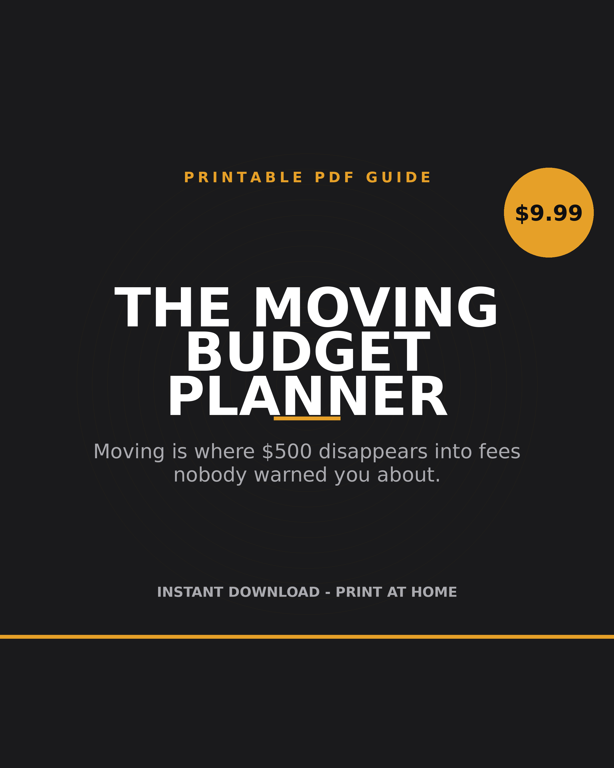 Moving Budget Planner printable PDF: moving costs worksheet