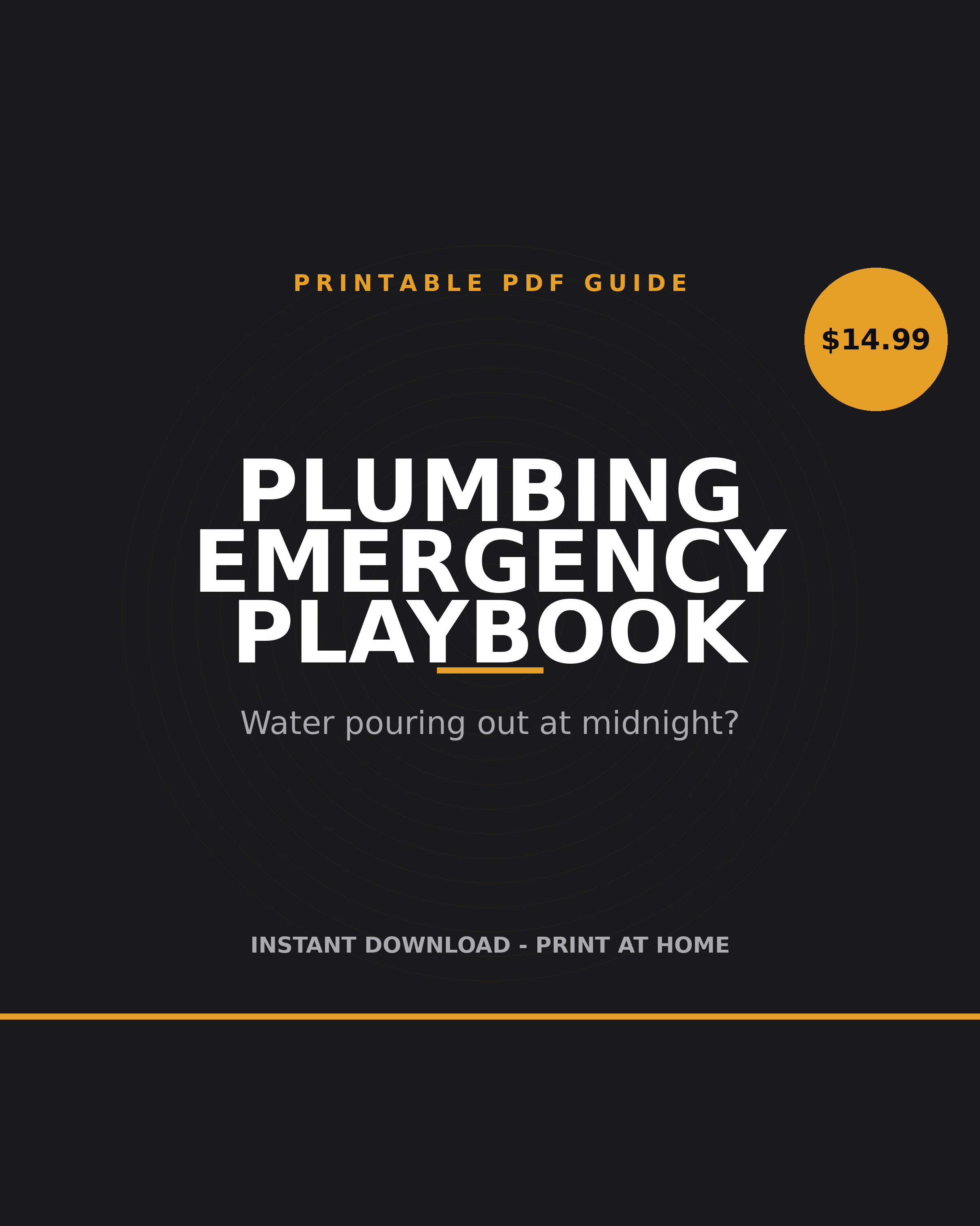 Plumbing Emergency Playbook printable PDF: burst pipe and water leak response