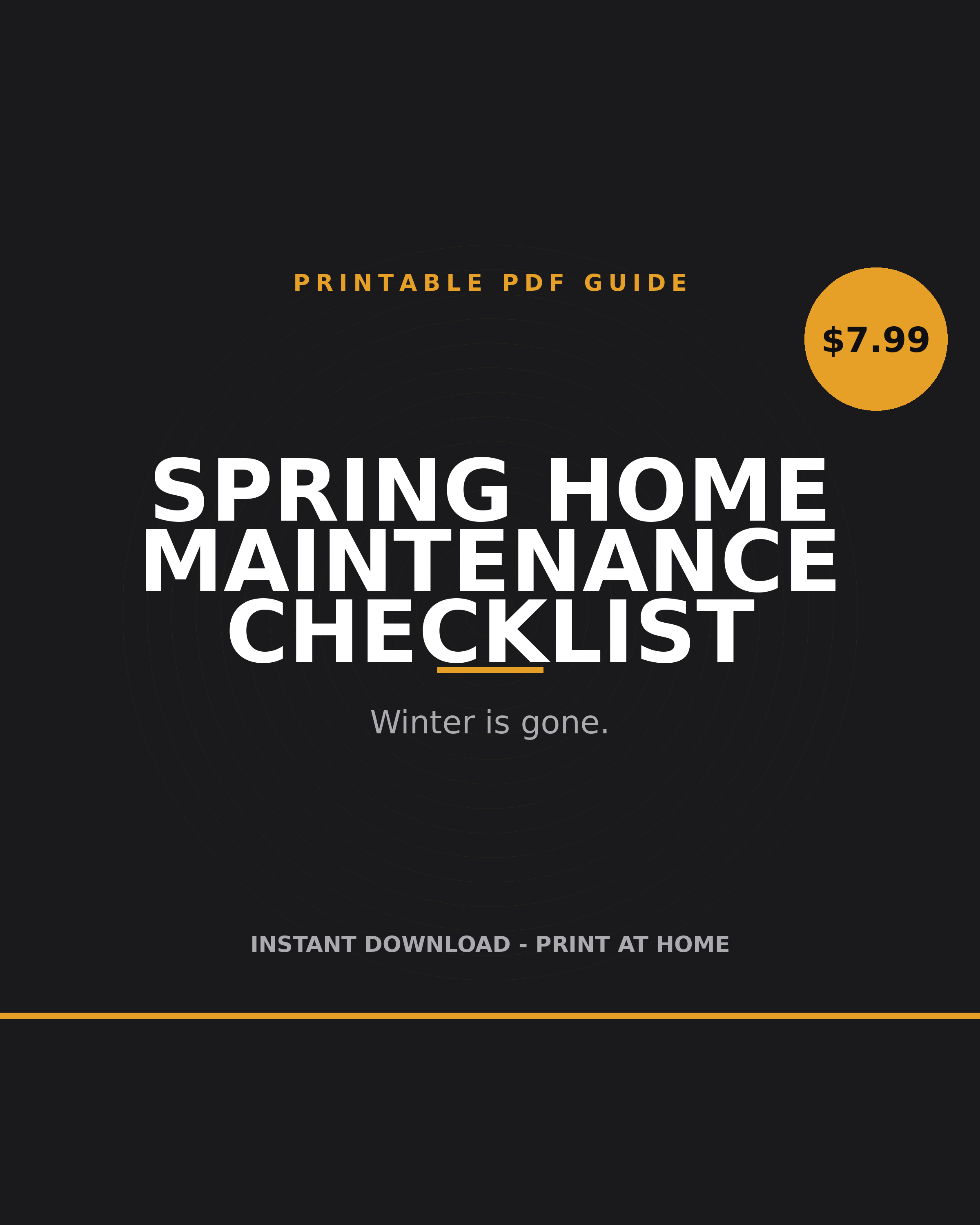 Spring Home Maintenance Checklist printable PDF: spring home upkeep list