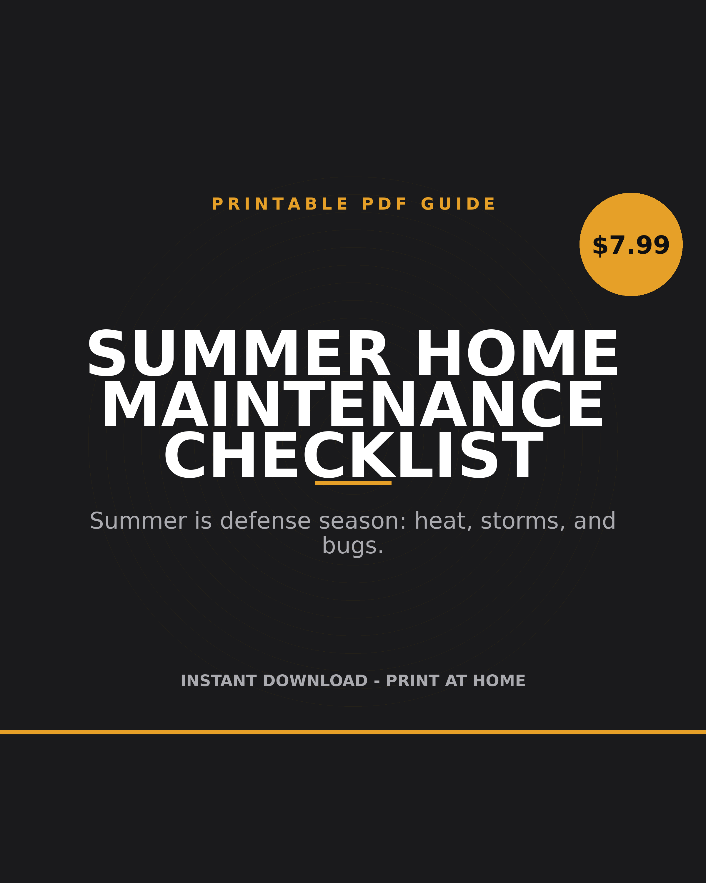 Summer Home Maintenance Checklist printable PDF: summer home defense checklist
